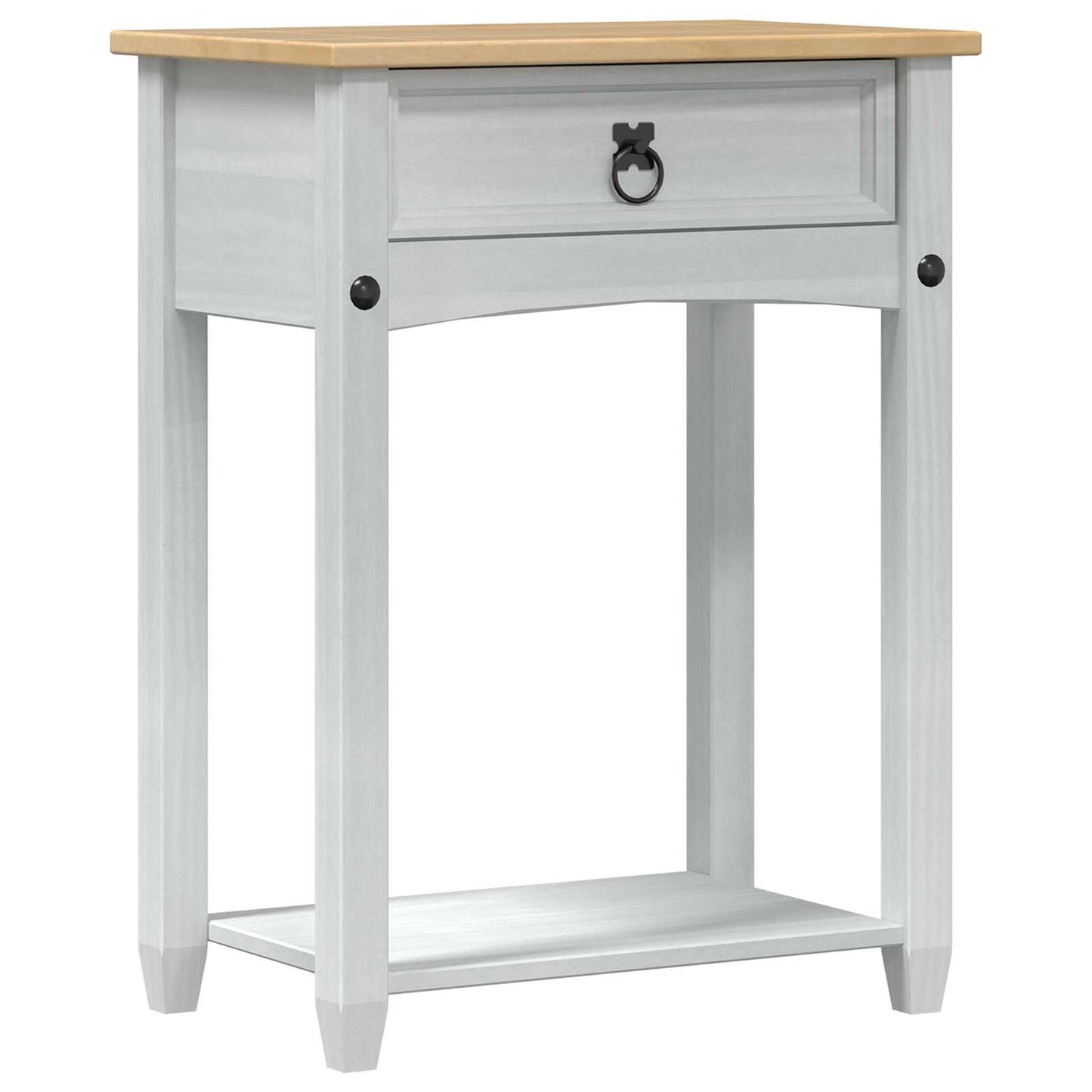 Console table White 55 x 35 x 73 cm Solid Pine Wood