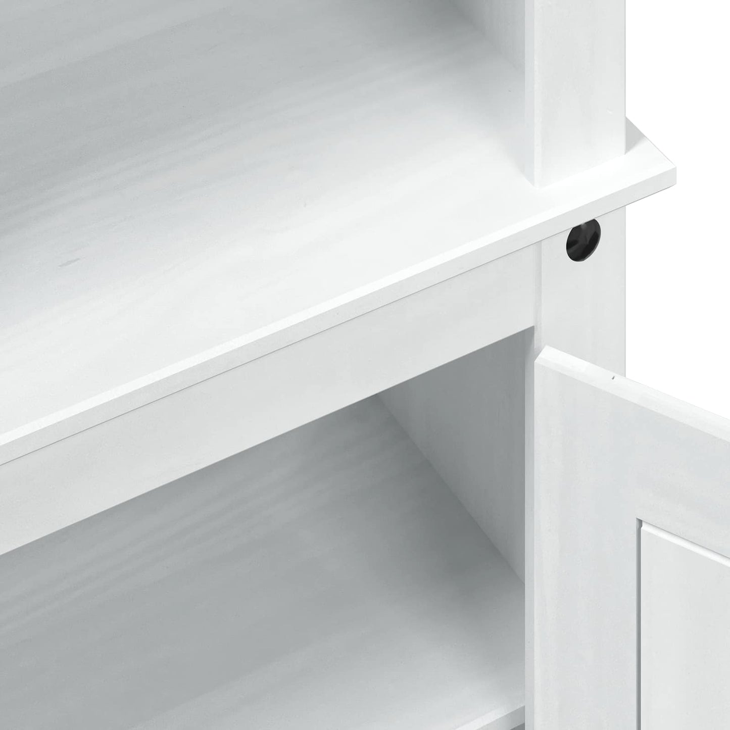 Highboard White 74 x 38 x 170 cm Solid Pine Wood