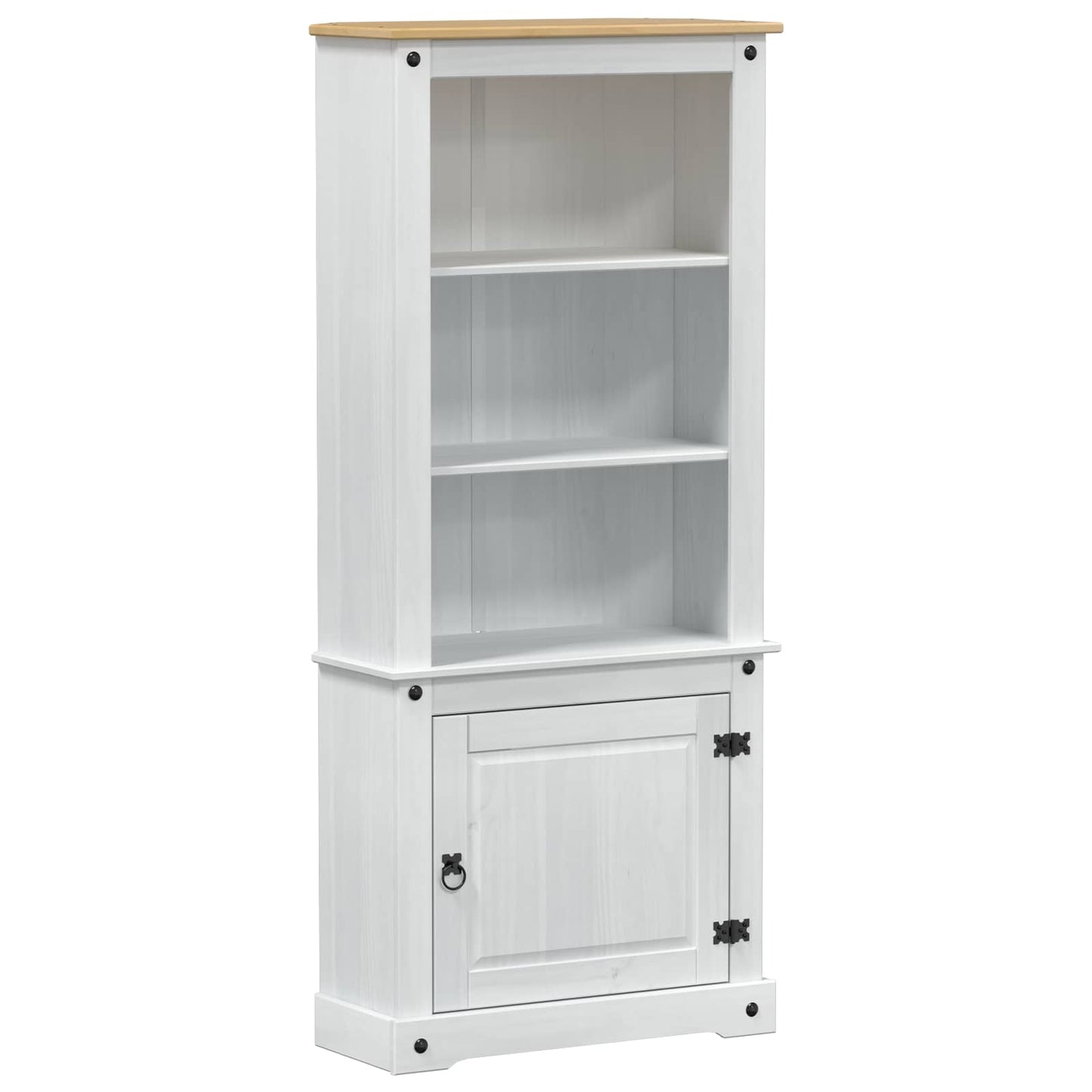 Highboard White 74 x 38 x 170 cm Solid Pine Wood