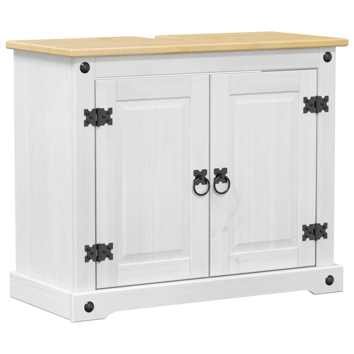 Sink cabinet White 73 x 33 x 60 cm Solid Pine Wood