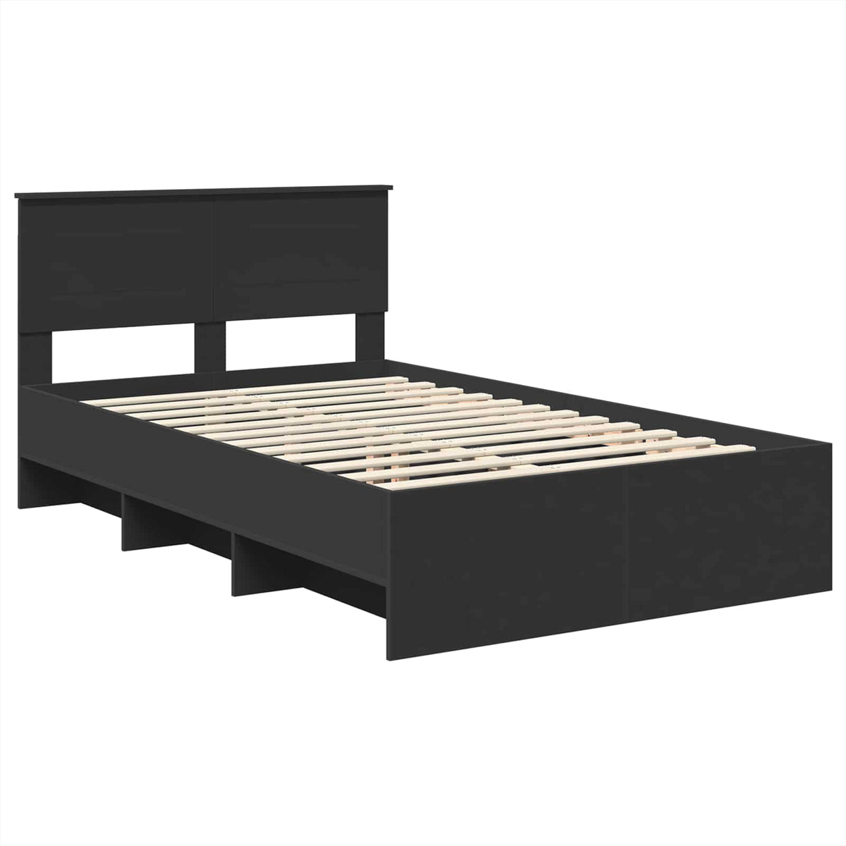 Bed Frame Black 120 x 190 cm Engineered Wood