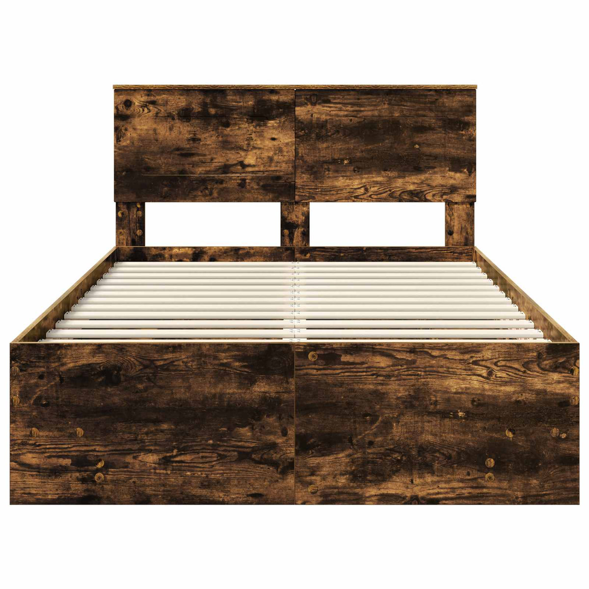 Bed Frame Smoked Oak 120 x 190 cm Engineered Wood