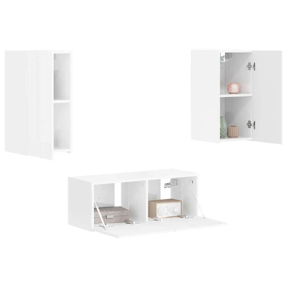 TV Cabinet Set 2 pcs 78.5 x 31 x 29.5 cm High Gloss White