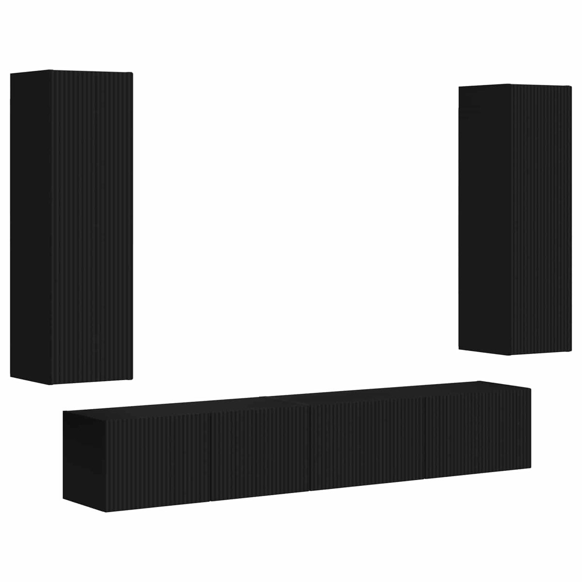 TV Cabinet Set 3 pcs 29.5 x 31 x 100 cm Black