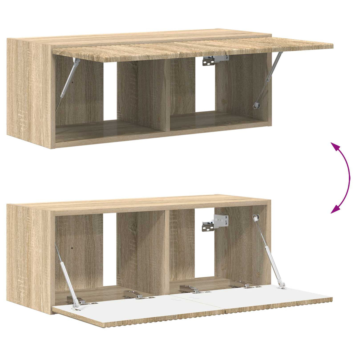 TV Cabinet Set 3 pcs Sonoma Oak Engineered Wood