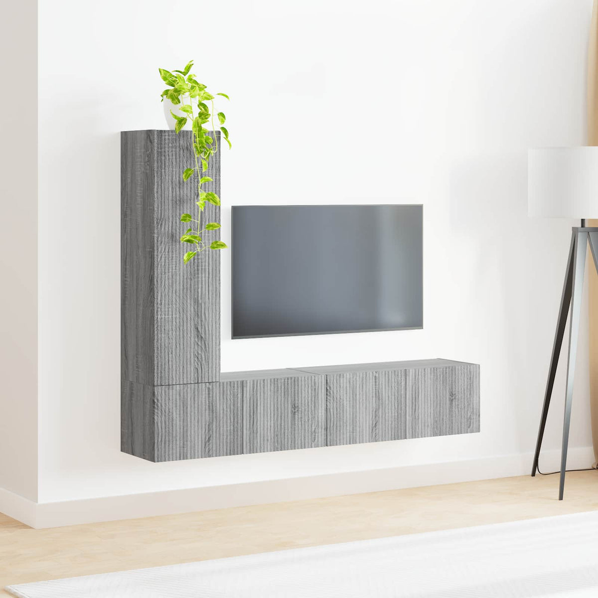 TV Cabinet Set 3 pcs Grey Sonoma Engineered Wood