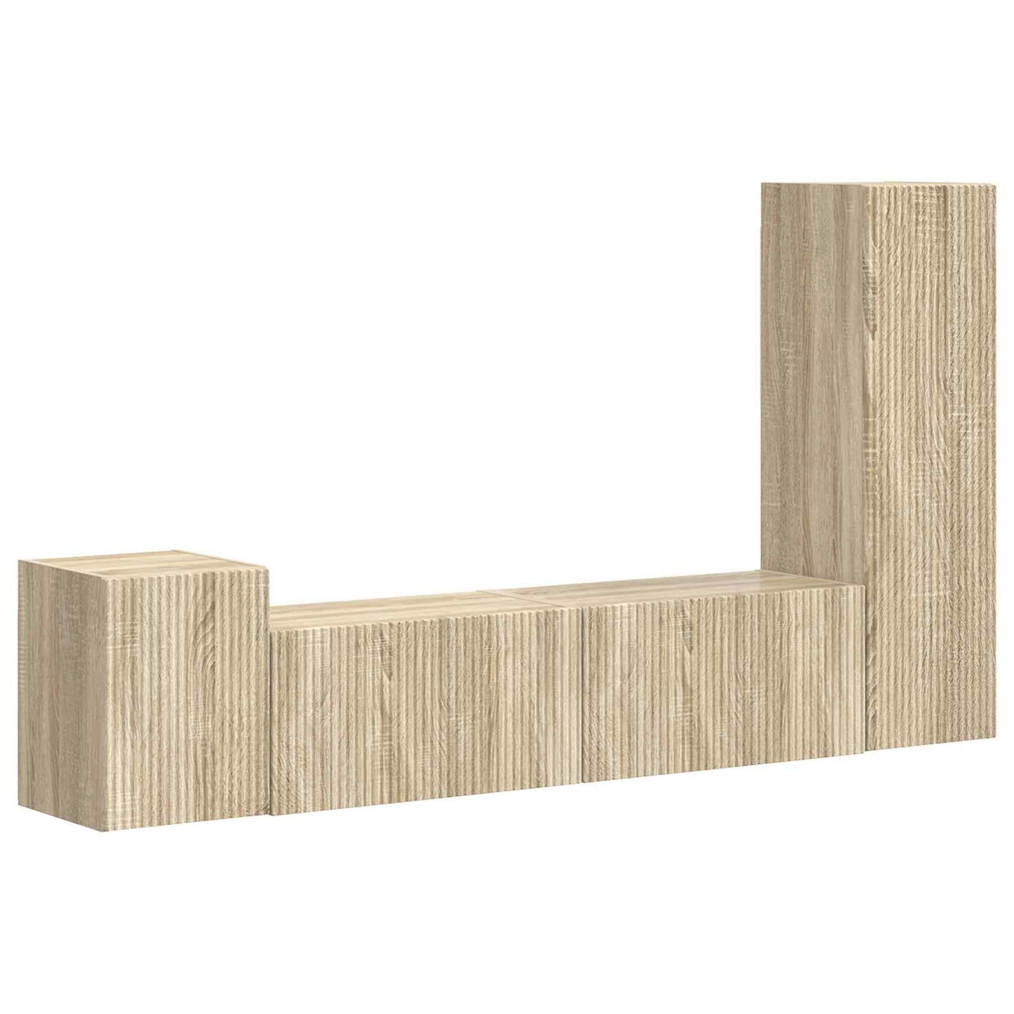 TV Cabinet Set 4 pcs Sonoma Oak Engineered Wood