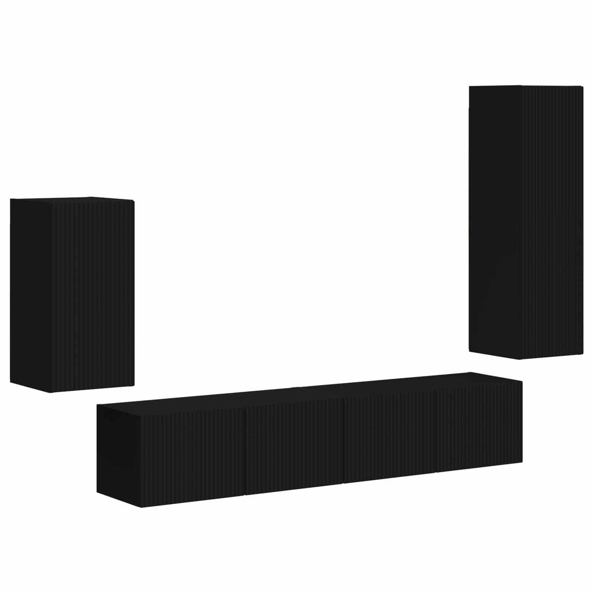 TV Cabinet Set 4 pcs 31 x 30 x 100 cm Black