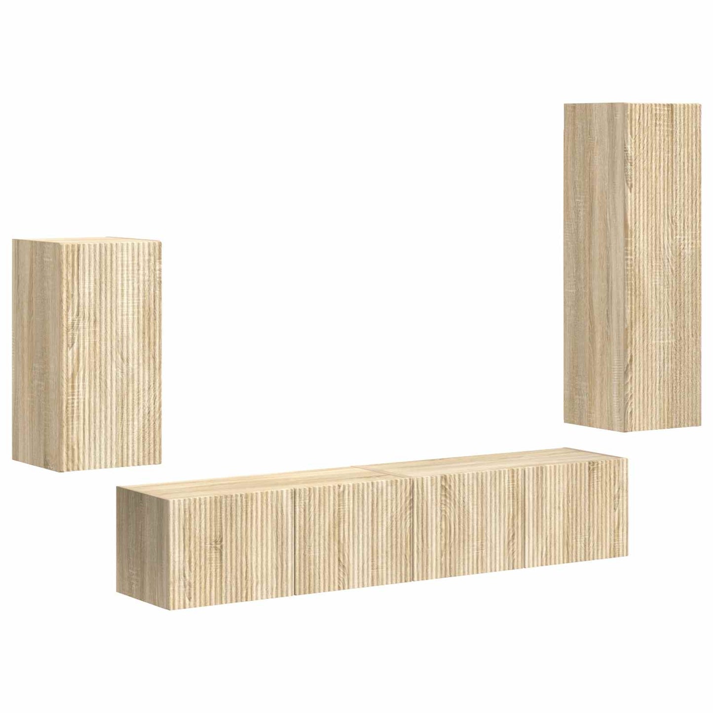 TV Cabinet Set 4 pcs Sonoma Oak Engineered Wood