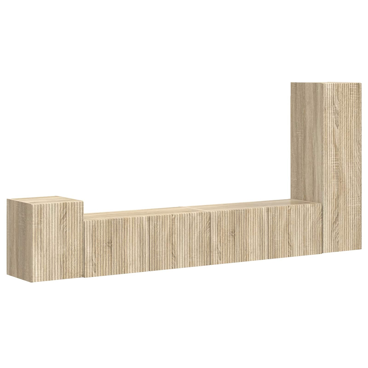 TV Cabinet Set 3 pcs Sonoma Oak Engineered Wood