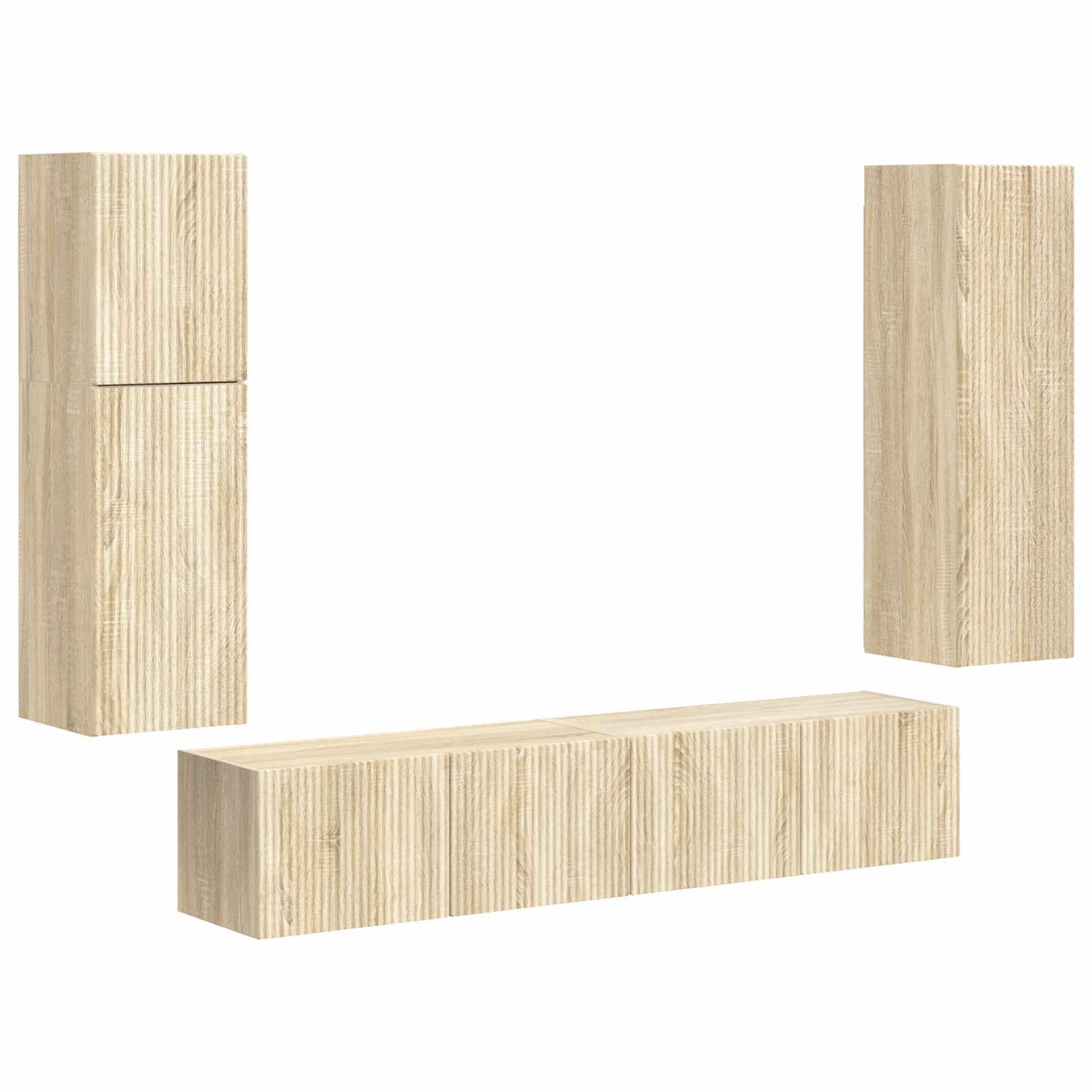 TV Cabinet Set 4 pcs Sonoma Oak Engineered Wood