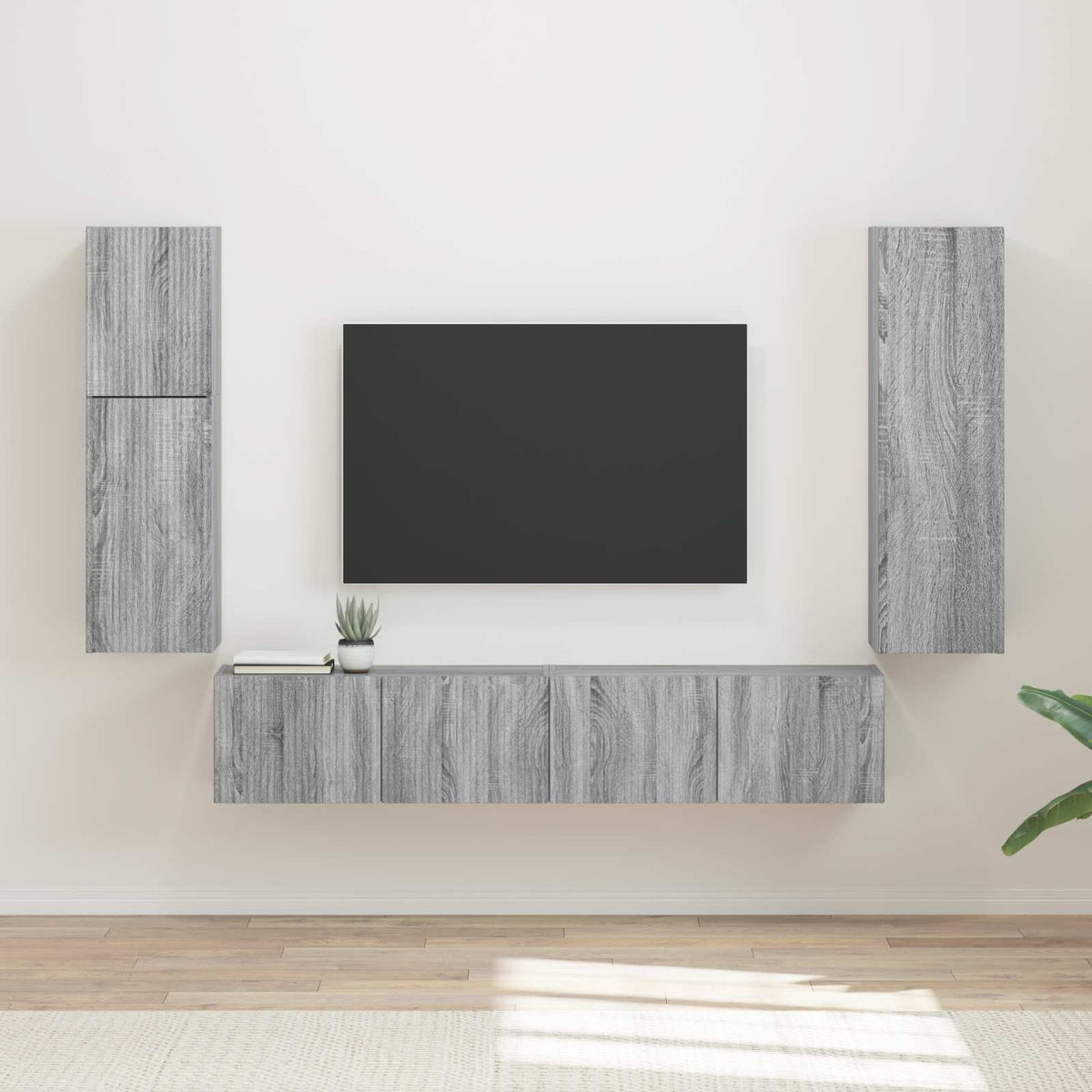 TV Cabinet Set 4 pcs Grey Sonoma Engineered Wood