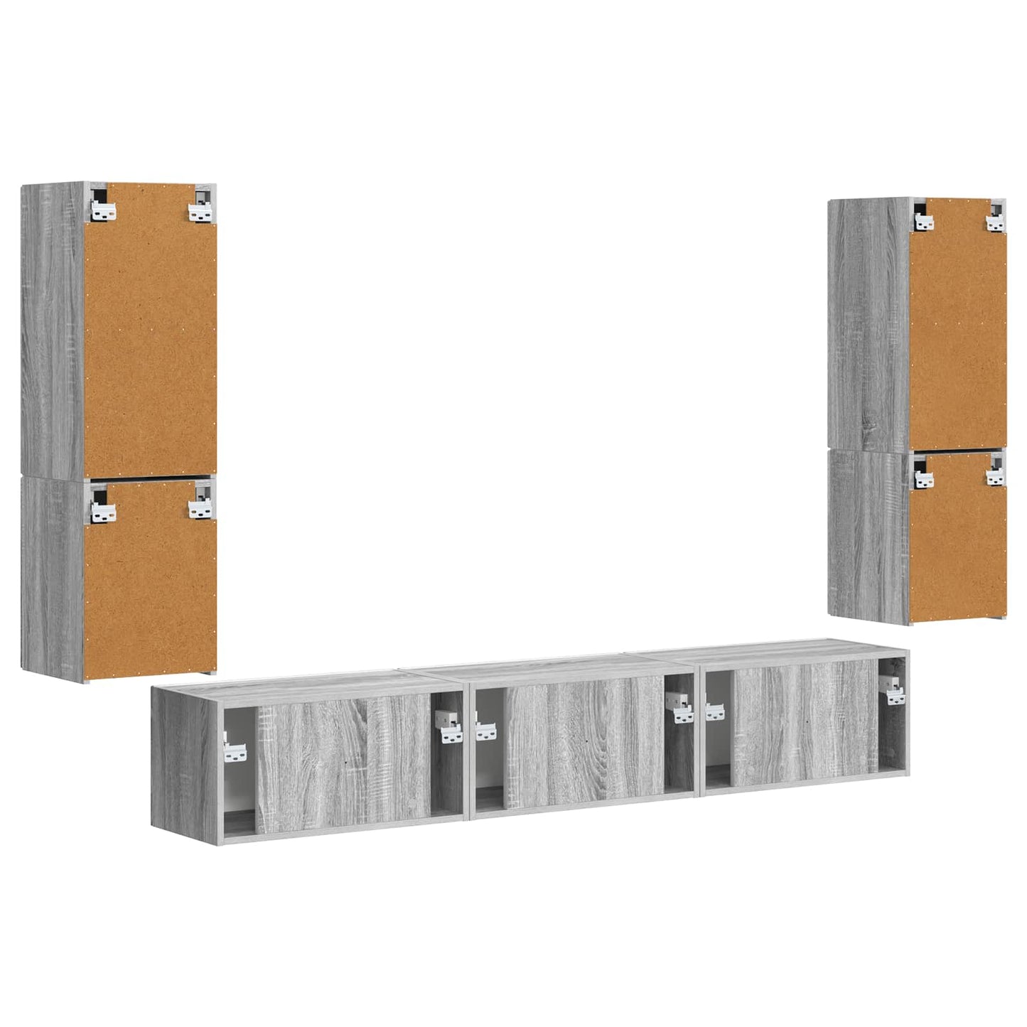 TV Cabinet Set 4 pcs Grey Sonoma Engineered Wood