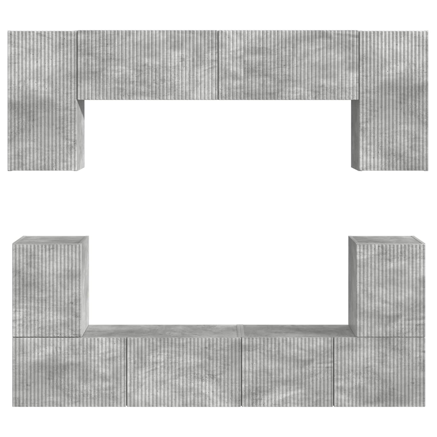 TV Cabinet Set 5 pcs Concrete Grey Engineered Wood