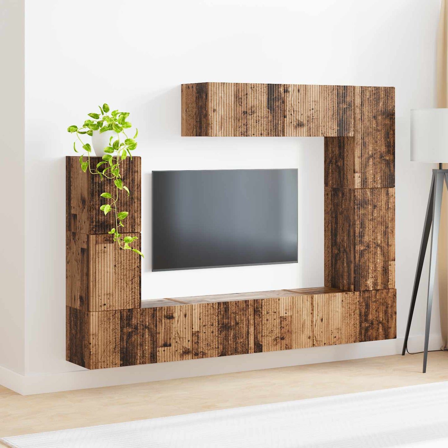TV Cabinet Set 5 pcs Old Wood Engineered Wood