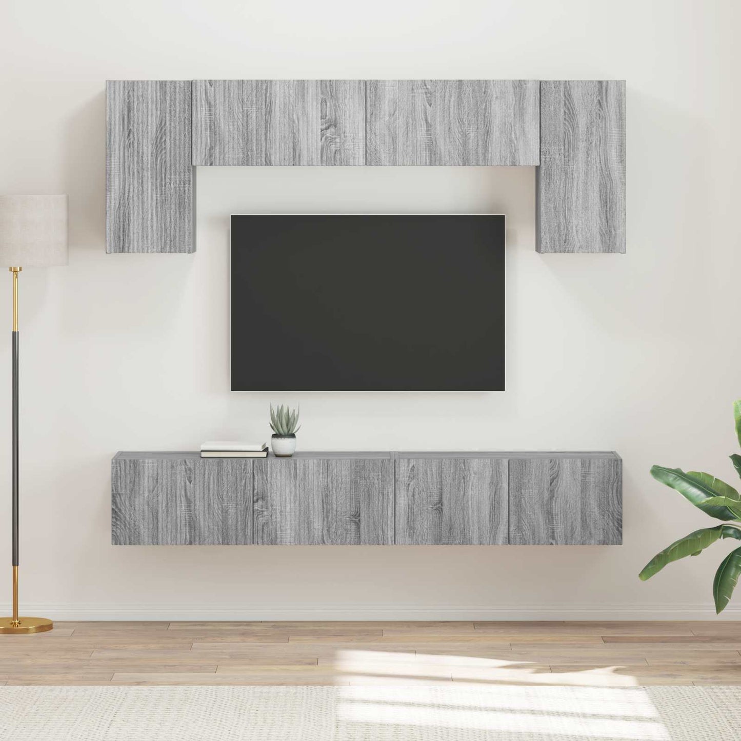 TV Cabinet Set 4 pcs Grey Sonoma Engineered Wood