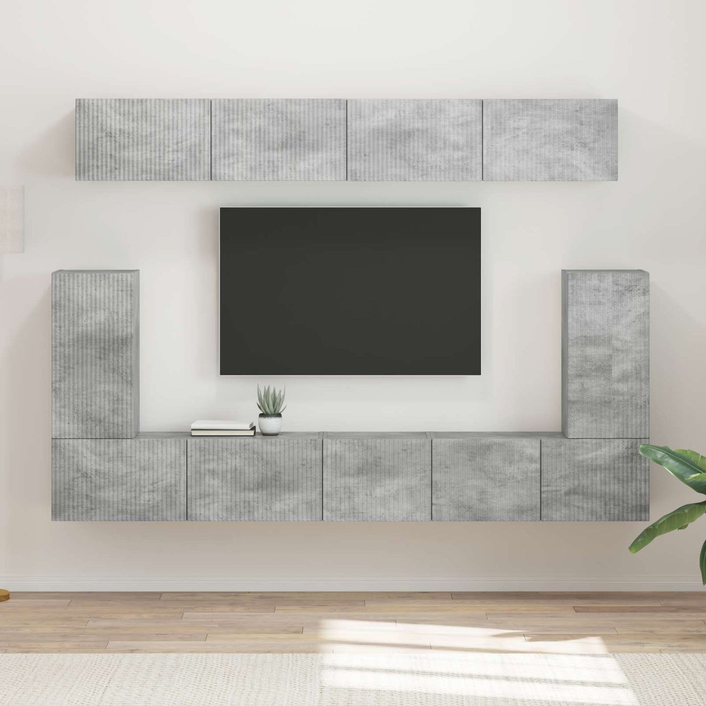 TV Cabinet Set 5 pcs Concrete Grey Engineered Wood