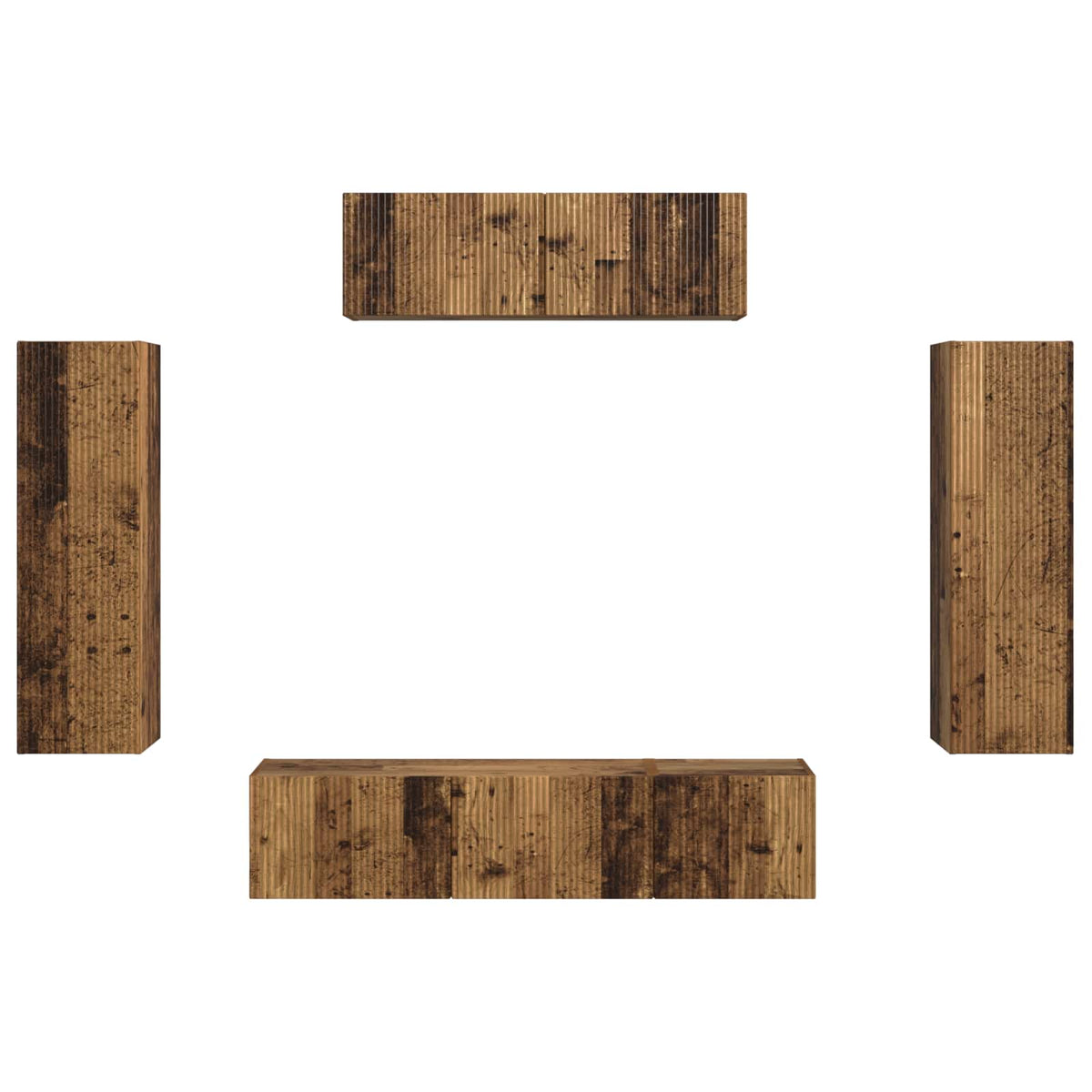 TV Cabinet 5 pcs Old Wood