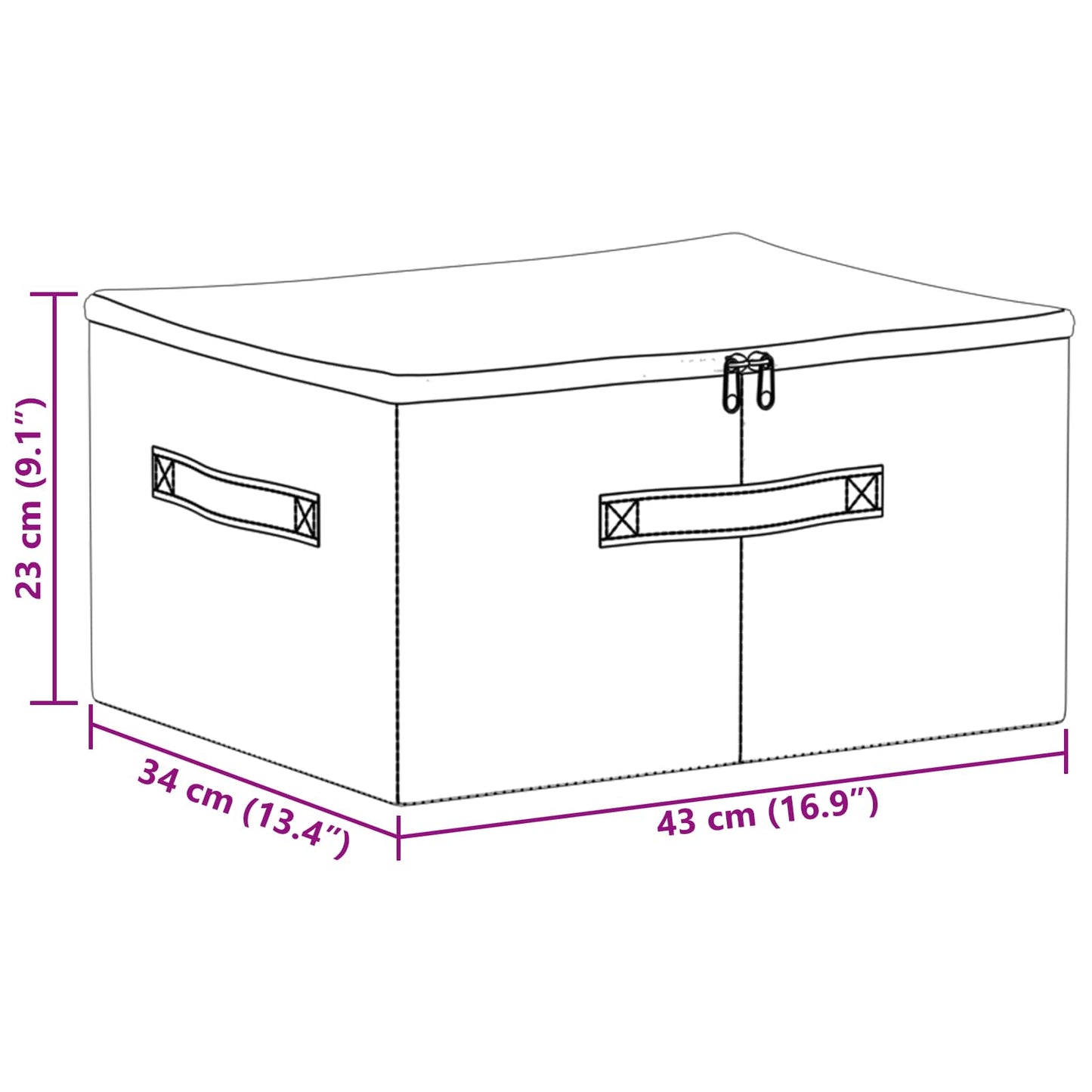 Storage Box 6 pcs Non-woven fabric 43 x 34 x 23 cm 33.6 L