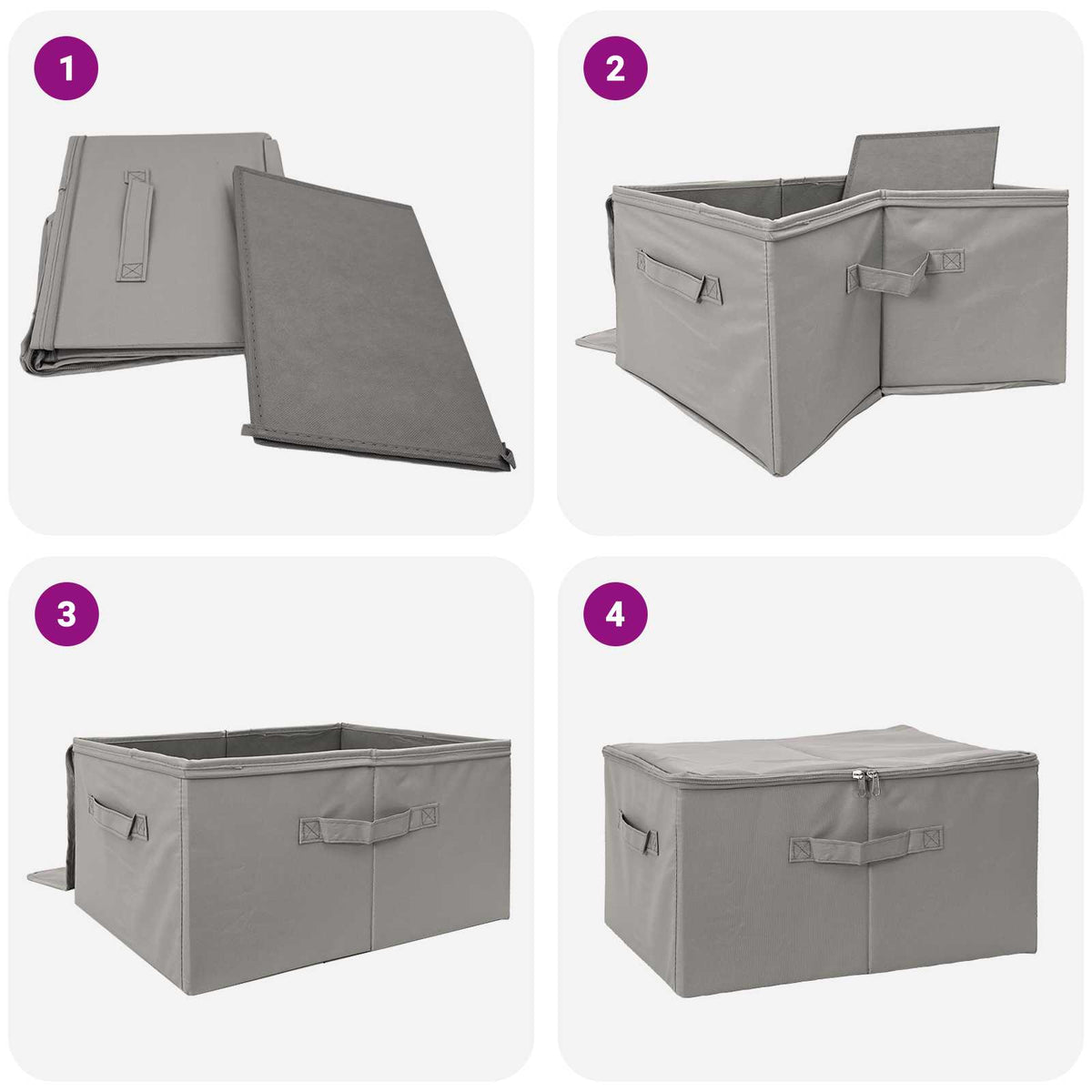 Storage Box 6 pcs Non-woven fabric 43 x 34 x 23 cm 33.6 L Grey
