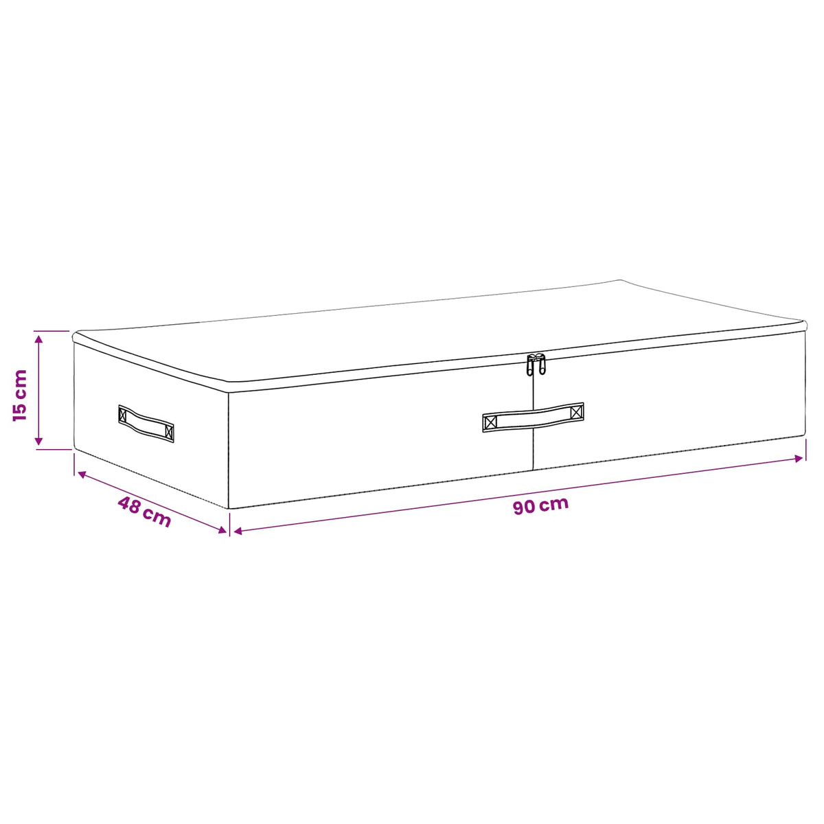 Storage Box Non-woven fabric 90 x 48 x 15 cm 64.8 L Grey