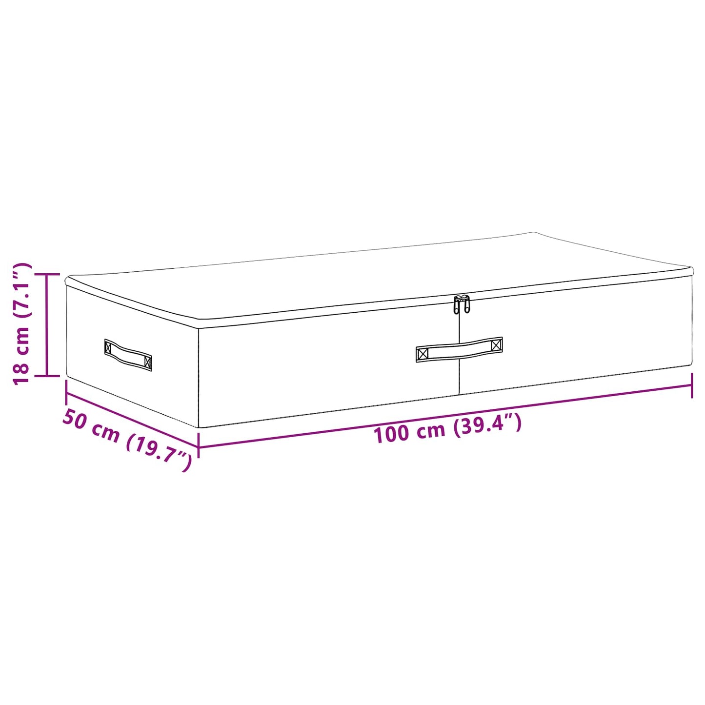 Storage Box Non-woven fabric 100 x 50 x 18 cm 90 L Grey