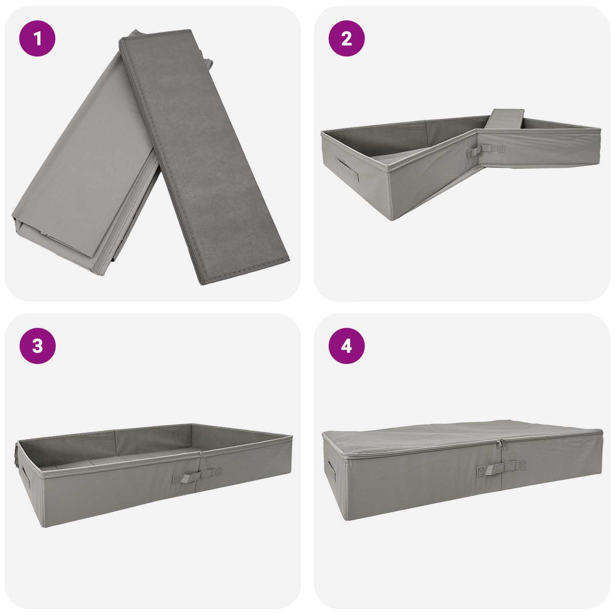 Storage Box 2 pcs Non-woven fabric 100 x 50 x 18 cm 90 L Grey