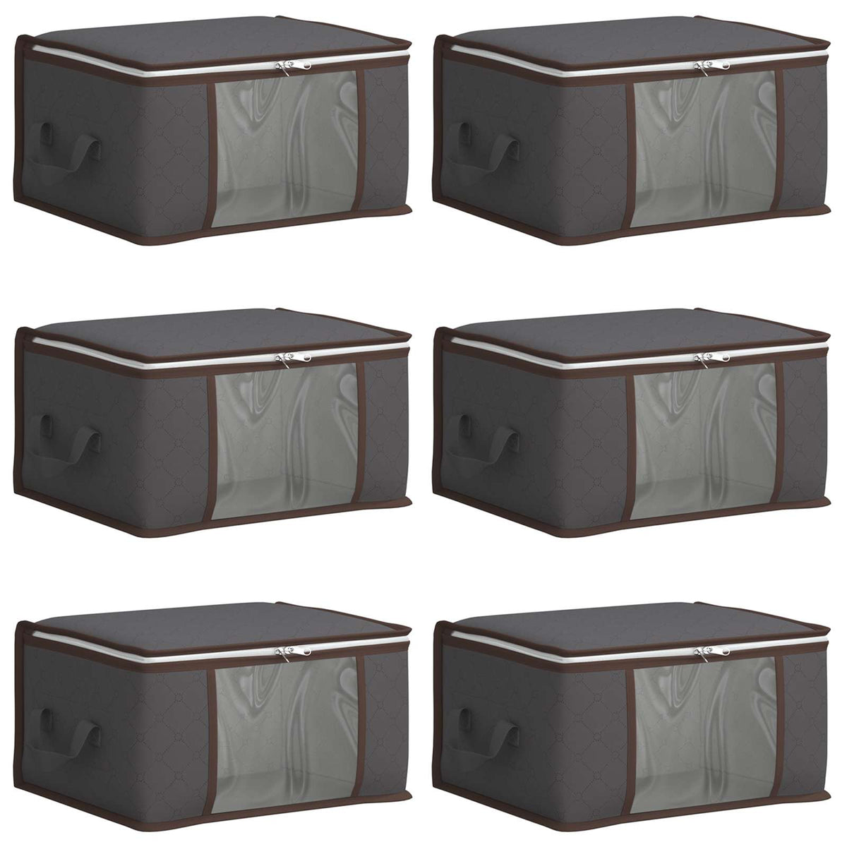 Storage Box with Transparent Side Window 6 pcs Non-woven fabric