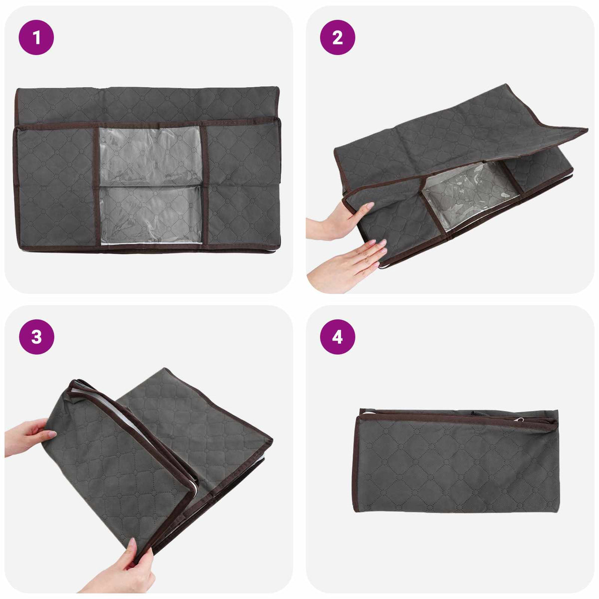 Storage Box with Transparent Side Window 6 pcs Non-woven fabric