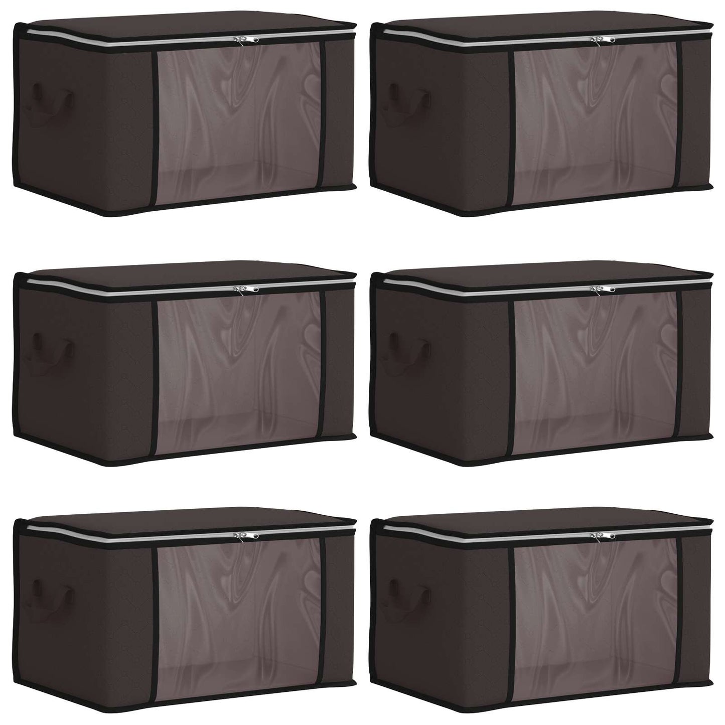 Storage Box with Transparent Side Window 6 pcs Non-woven fabric