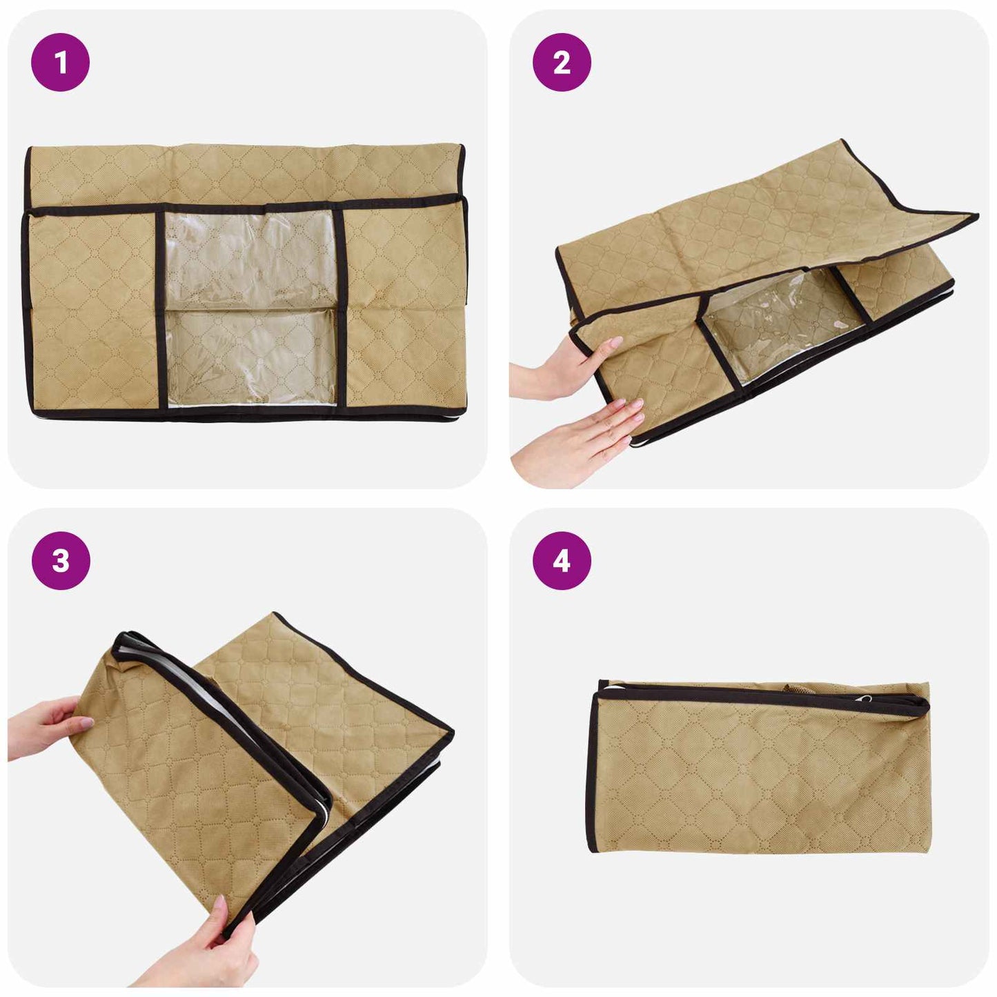 Storage Box with Transparent Side Window 6 pcs Non-woven fabric