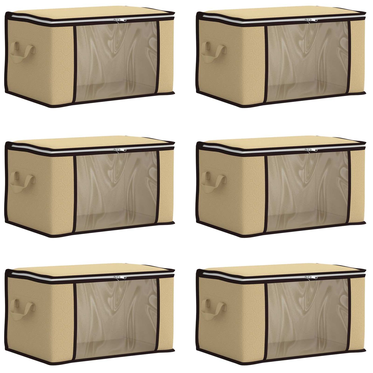 Storage Box with Transparent Side Window 6 pcs Non-woven fabric