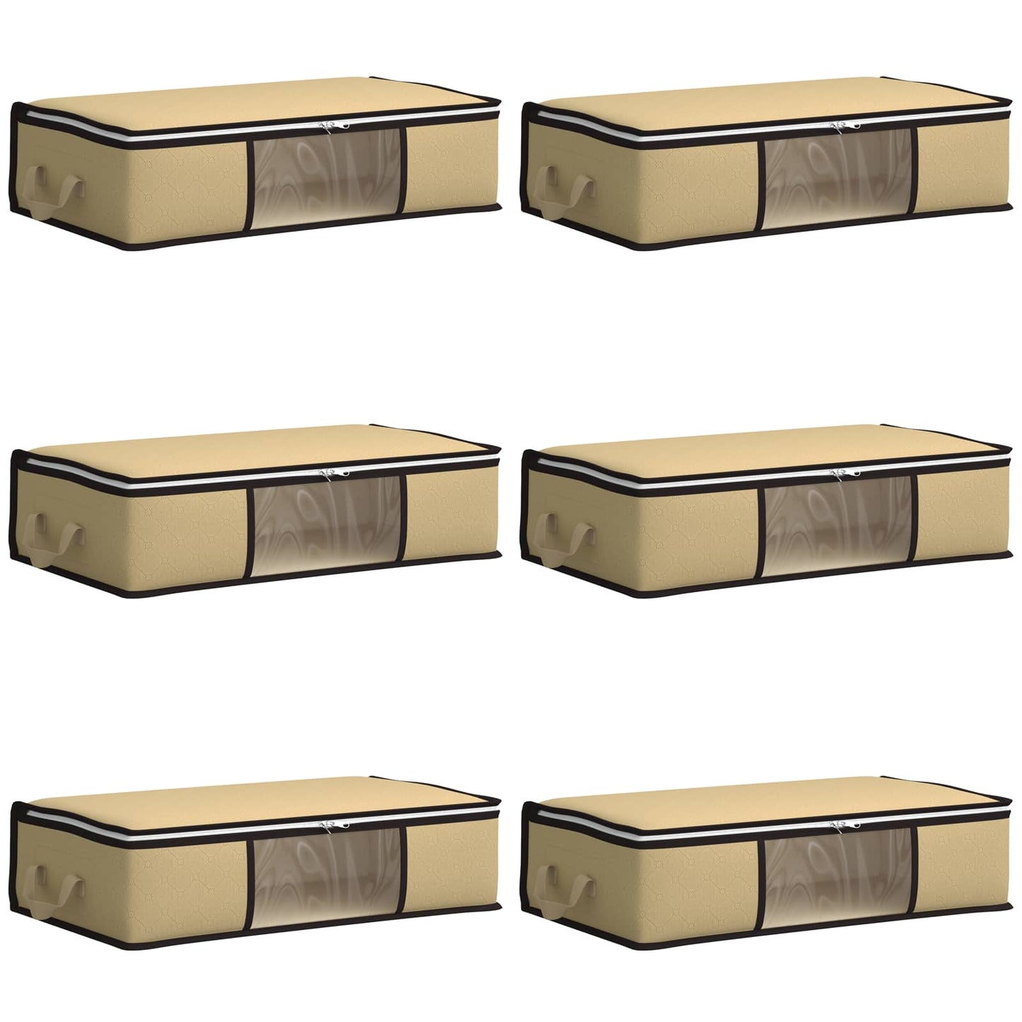 Storage Box with Transparent Side Window 6 pcs Non-woven fabric