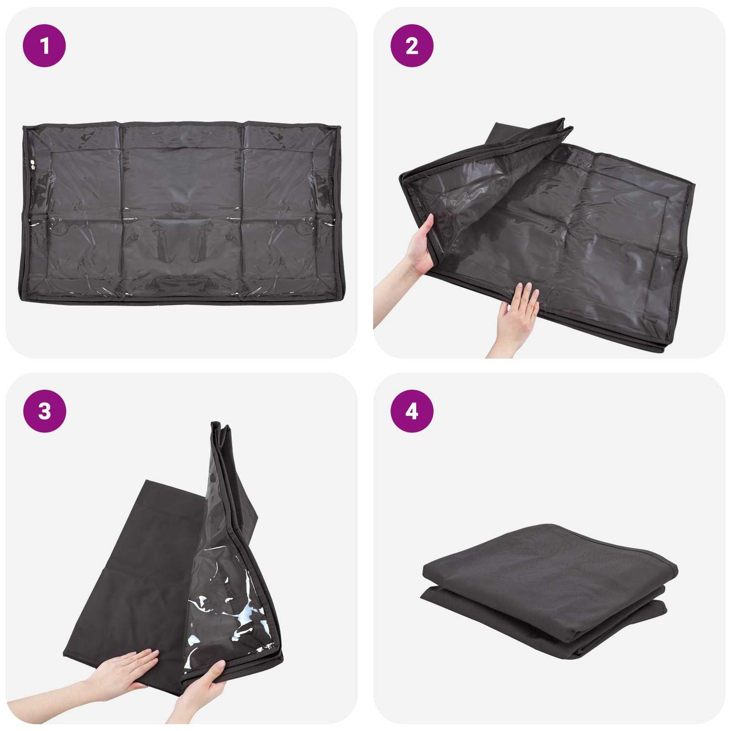 Storage Box with Transparent Top Window Anthracite