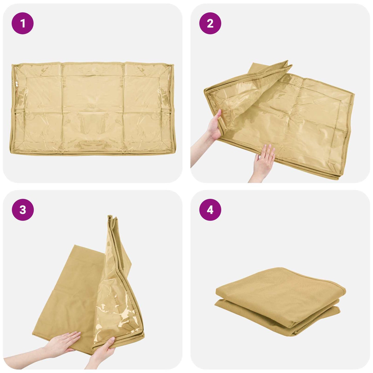 Storage Box with Transparent Top Window 2 pcs Non-woven fabric