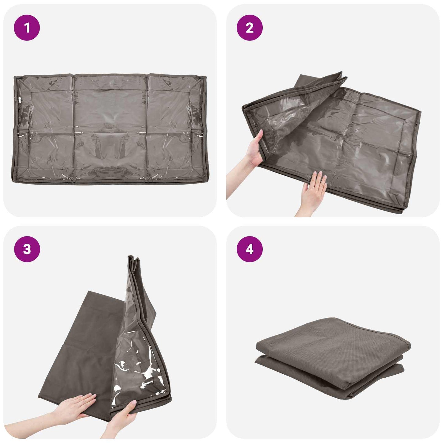 Storage Box with Transparent Top Window 6 pcs Non-woven fabric