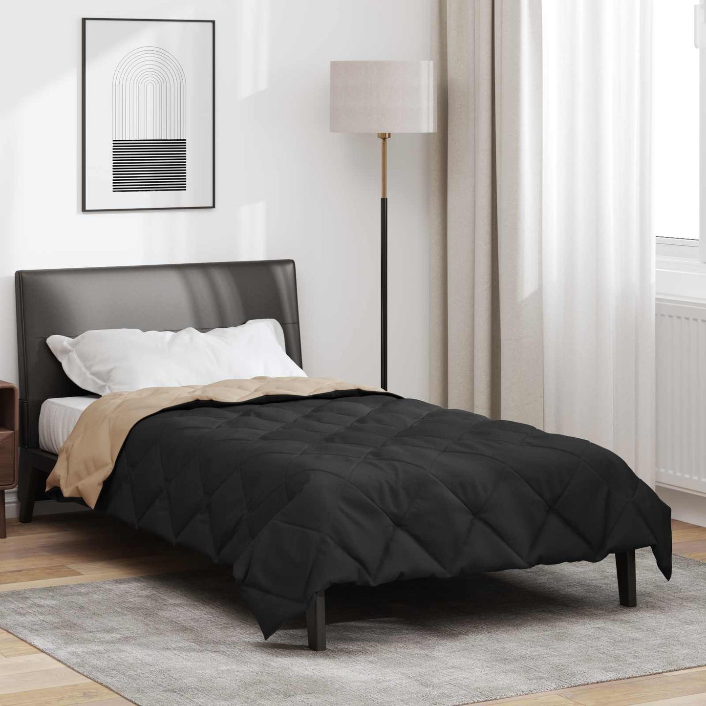 Summer Duvet 220 x 135 cm Summer 200 gsm Black and Taupe