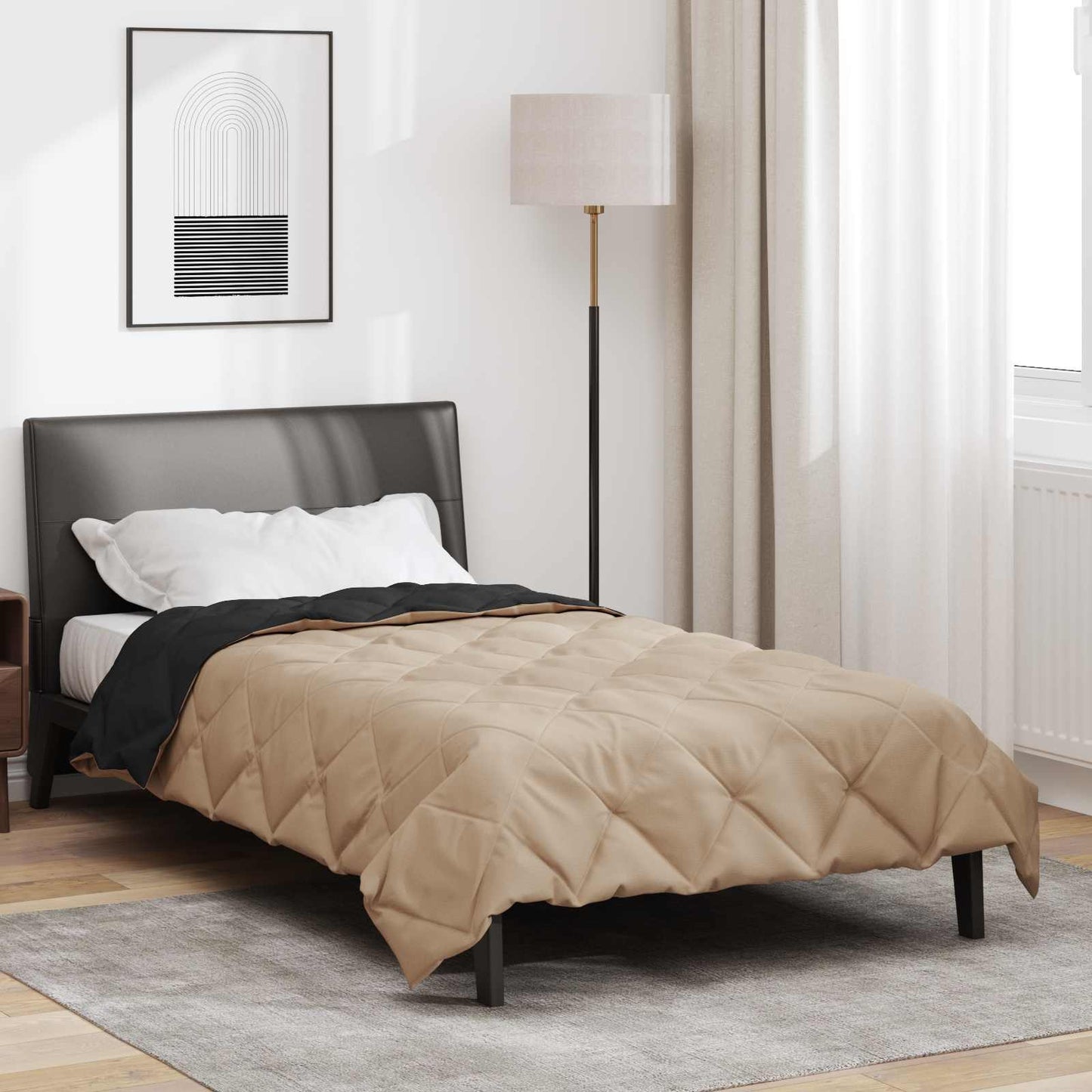 Summer Duvet 220 x 135 cm Summer 200 gsm Black and Taupe