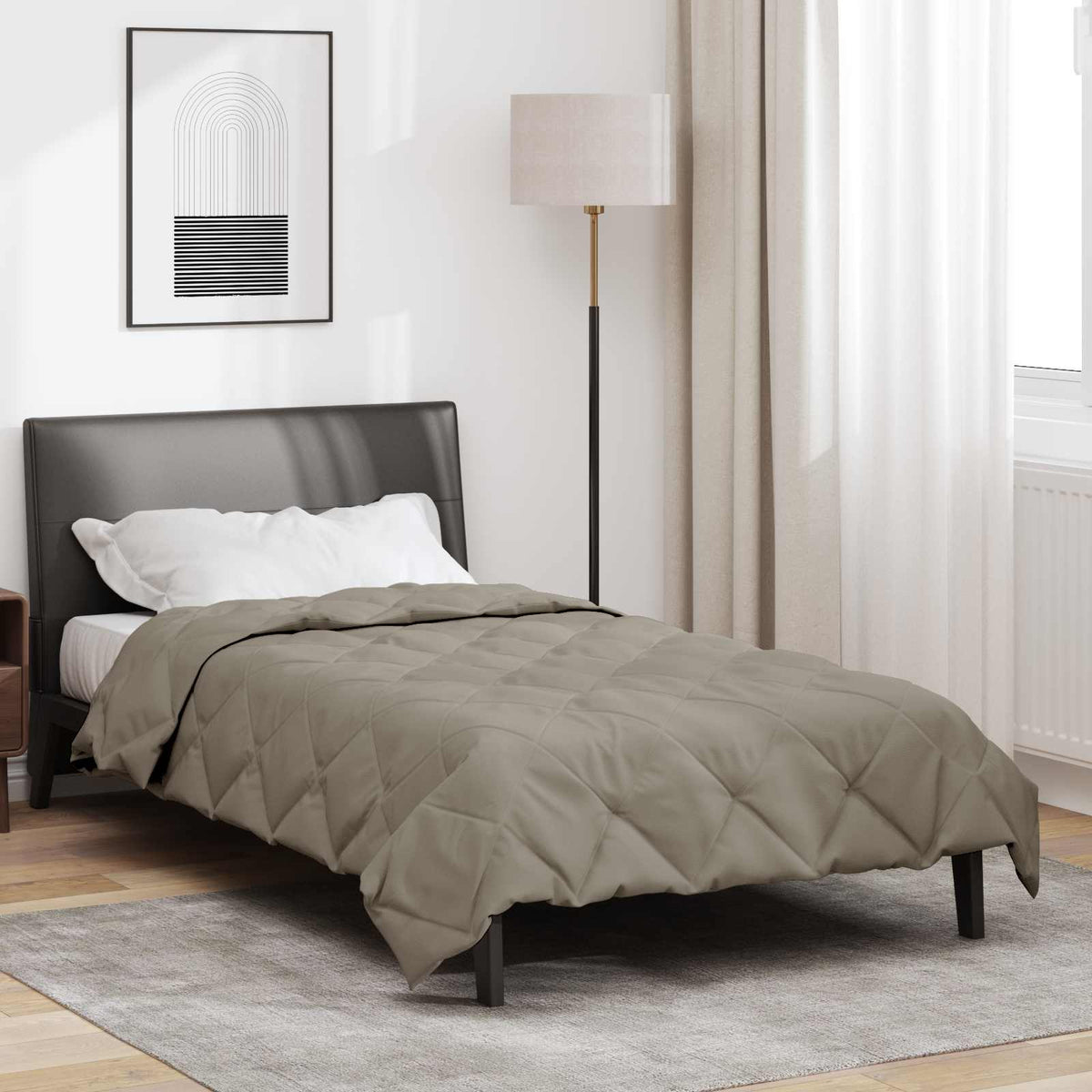 Summer Duvet 155 x 220 cm 200 gsm Microfiber Light Grey