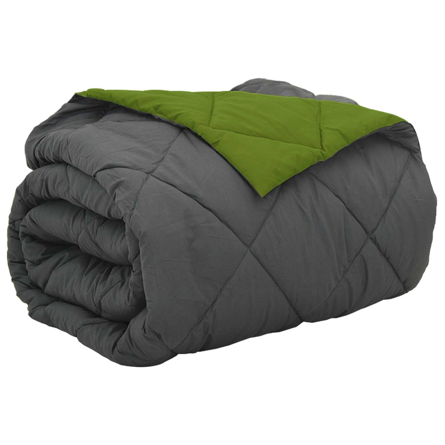 Full Year Duvet Green and Anthracite 200 x 220 cm Microfiber
