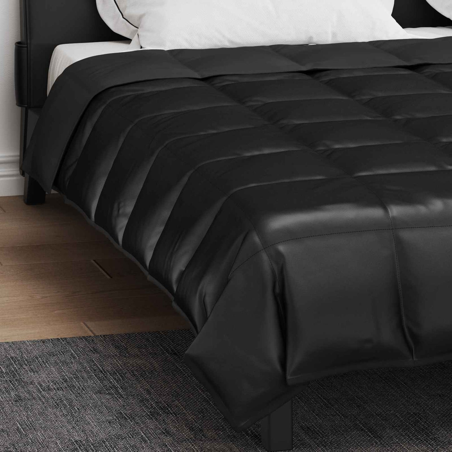Summer Duvet Black 220 x 260 cm Satin and Microfiber