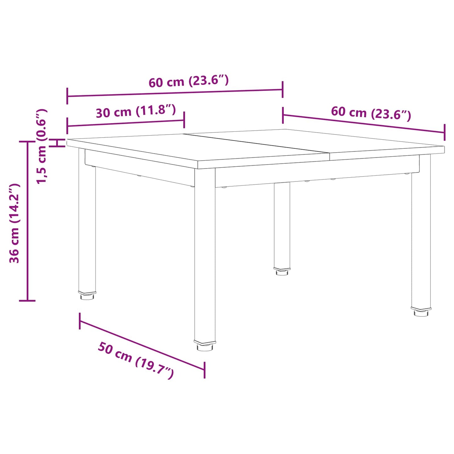 Coffee Table Old Wood 60 x 60 x 36 cm Engineered Wood