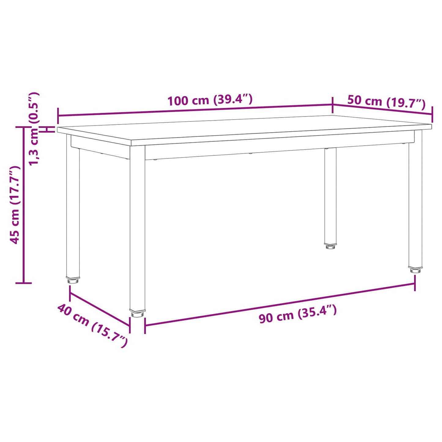 Coffee Table Sonoma 100 x 50 x 45 cm Engineered Wood