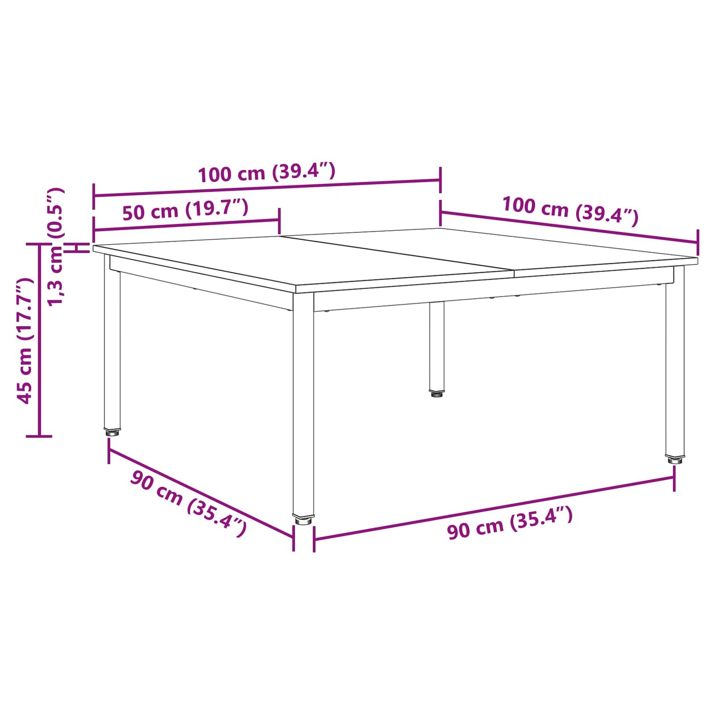 Coffee Table Smoke Oak 100 x 100 x 45 cm Engineered Wood