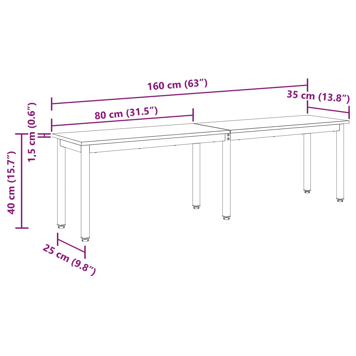 Bench Smoke Oak 160 x 35 x 45 cm Engineered Wood