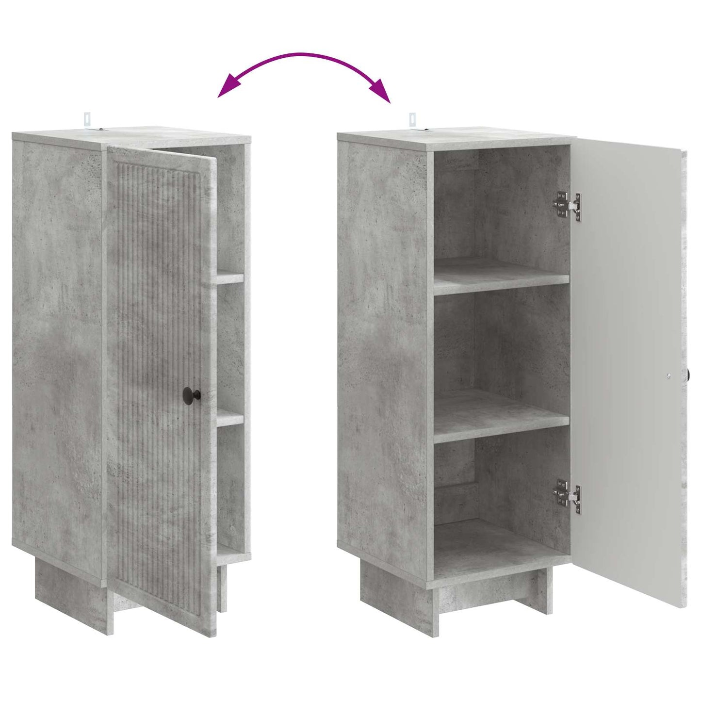 Sideboard Concrete Grey 33 x 34.5 x 90 cm Engineered Wood