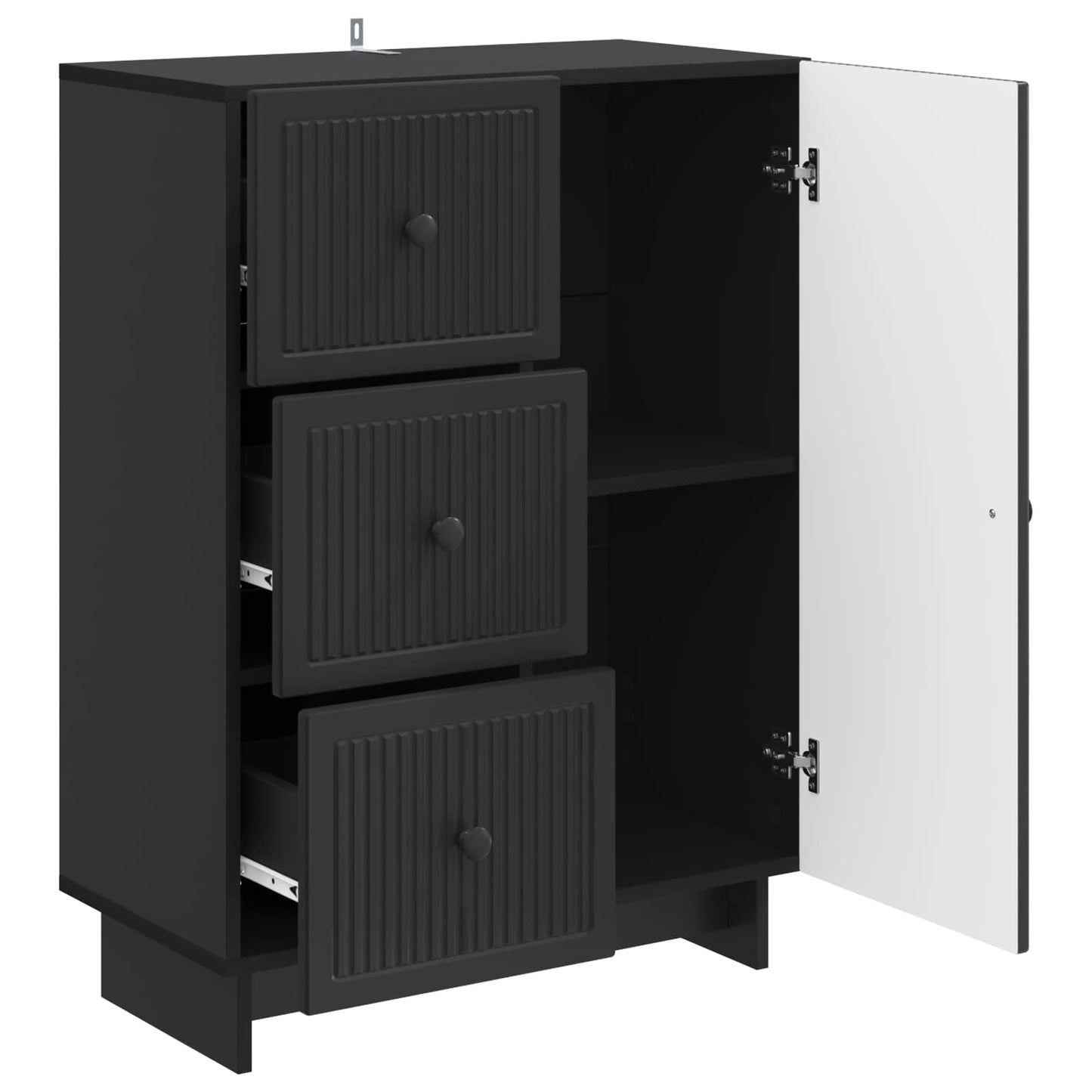 Sideboard with Drawer Black 66 x 34.5 x 90 cm Engineered Wood