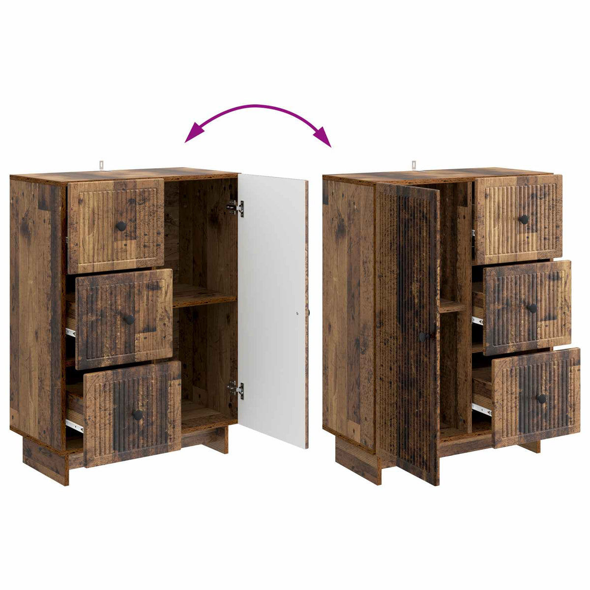 Sideboard Old Wood 66 x 34.5 x 90 cm Engineered Wood