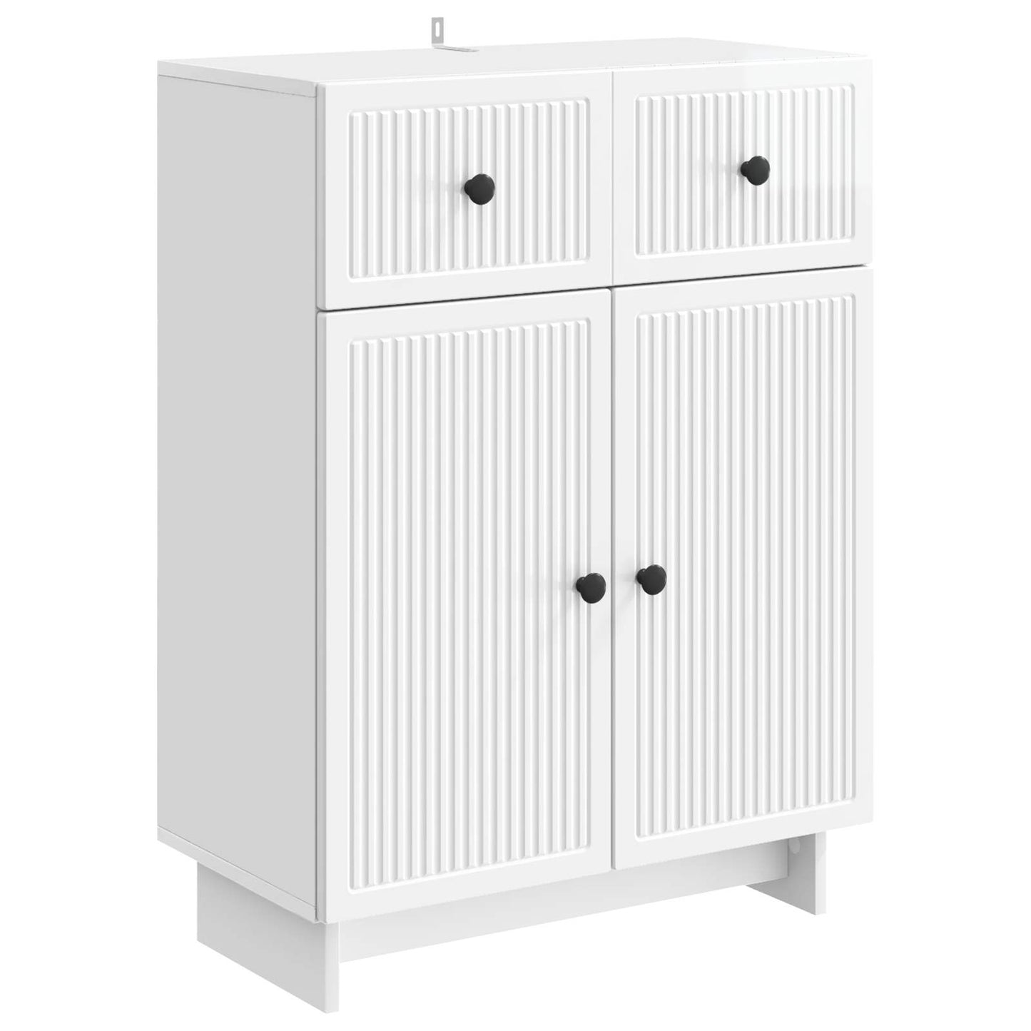 Sideboard High Gloss White 66 x 34.5 x 90 cm Engineered Wood