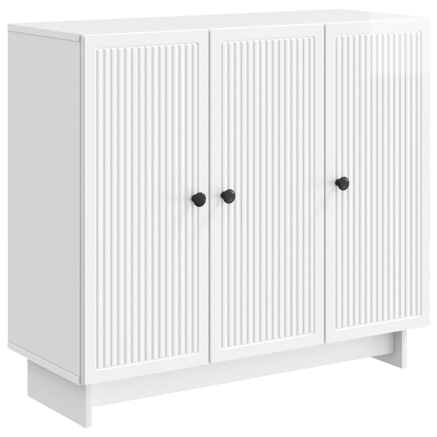 Sideboard High Gloss White 89 x 34.5 x 80 cm Engineered Wood